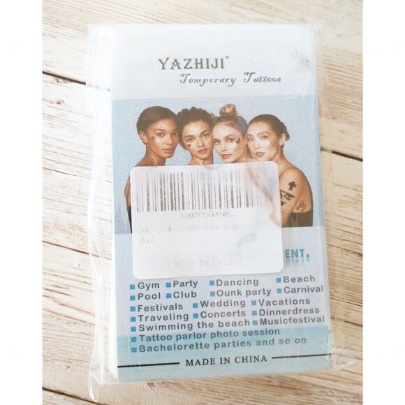 Temporary Tattoos Small Body Art Waterproof Stickers Black Party Favors Costumes - Picture 2 of 10